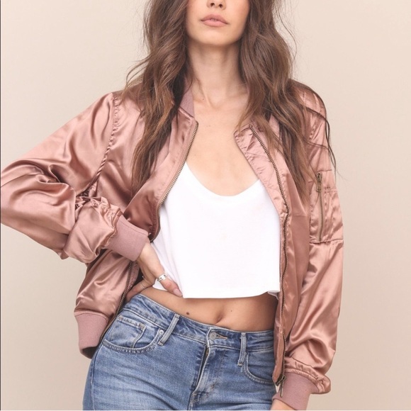 Metallic Pink Bomber Jacket - Picture 3 of 12